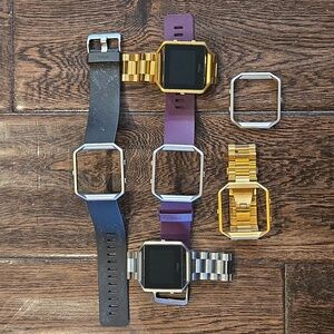 Fitbits  Blaze Silver and Gold Smartwatch